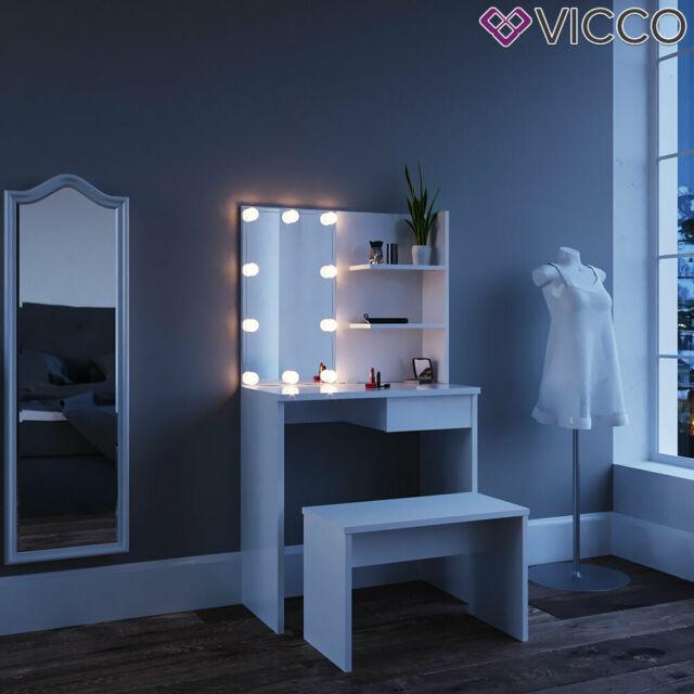 Vicco Toeletta Dekos Tavolo Da Trucco Specchiera Toilette Led Bianco