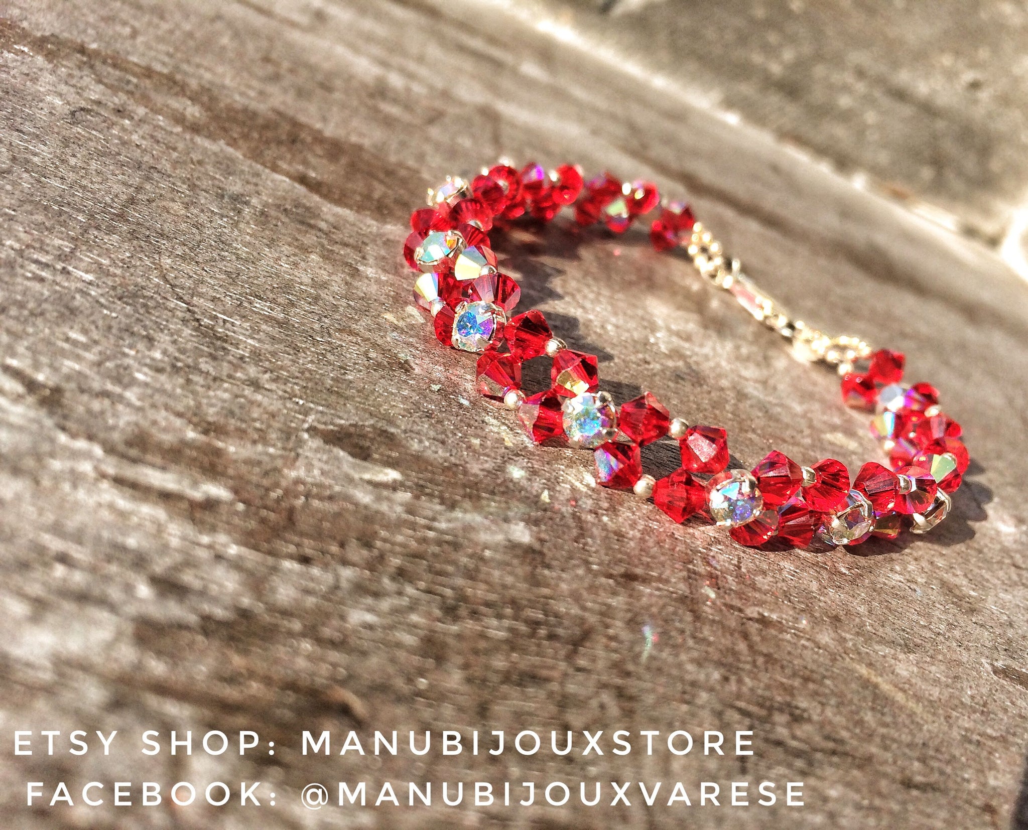 Bracciale Tennis Swarovski Rosso Manubijouxstore