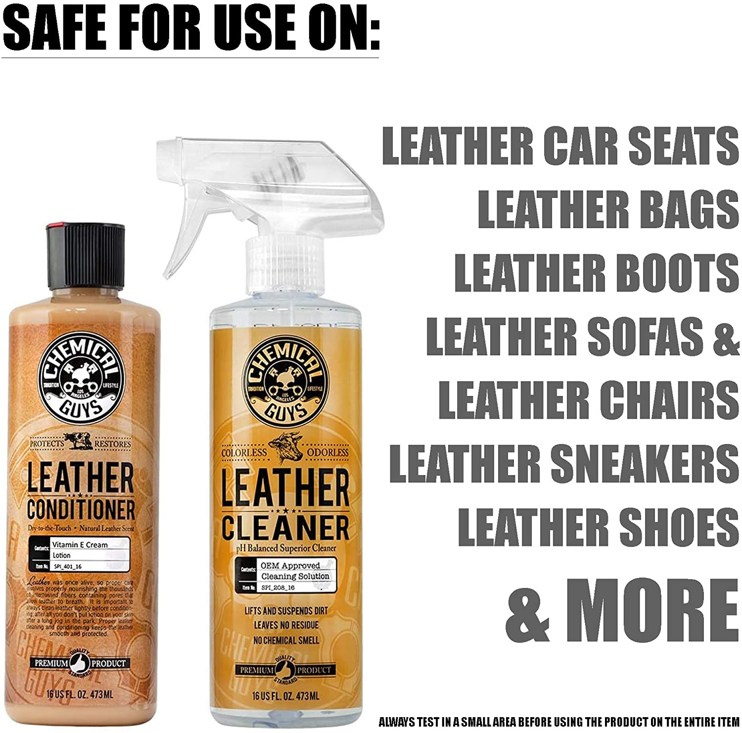 Chemical Guys Leather Cleaner And Conditioner Kit 16 Oz Mantulpro