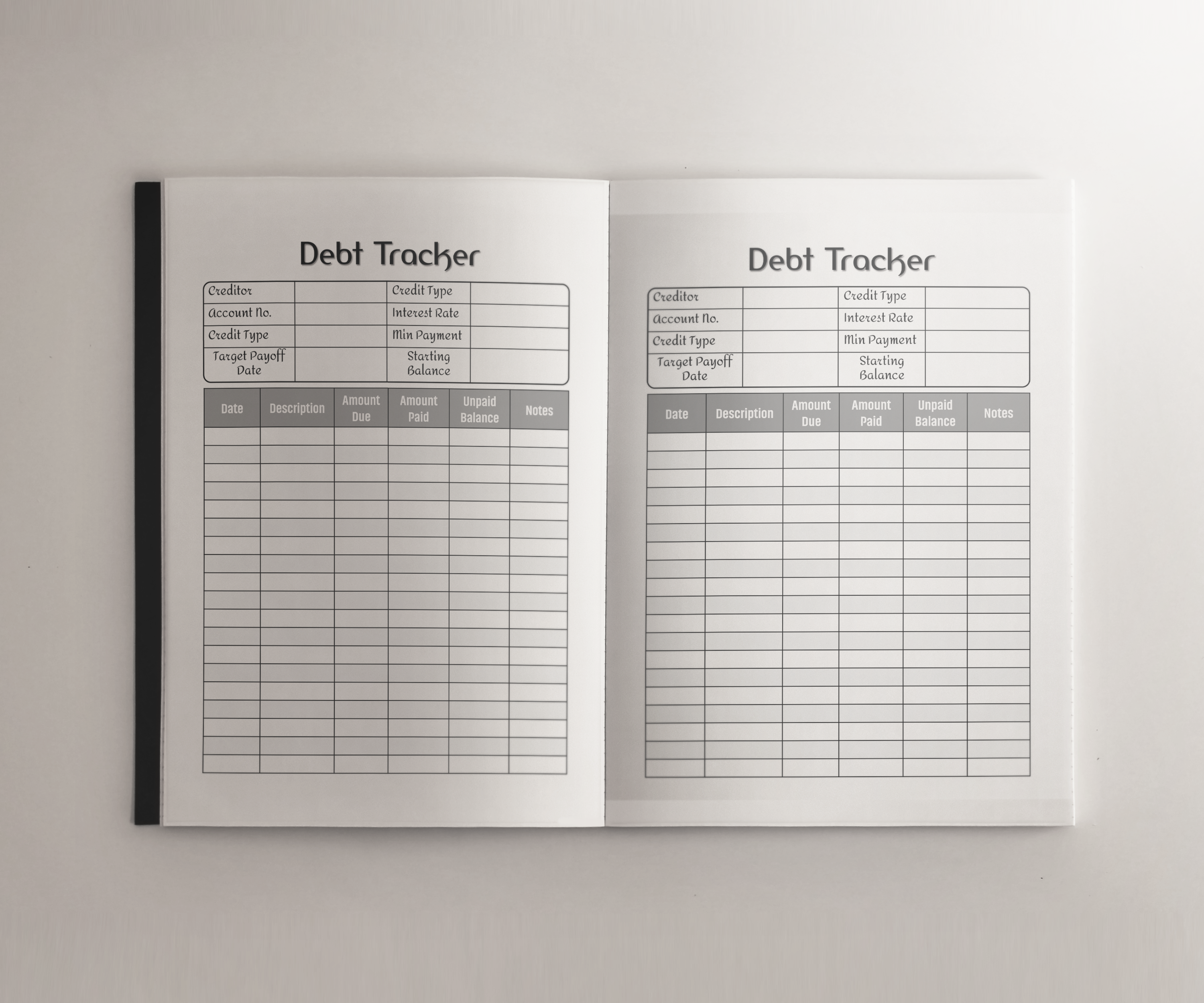 Debt Tracker Debt Payoff Planner Charley And Ruby Publishing
