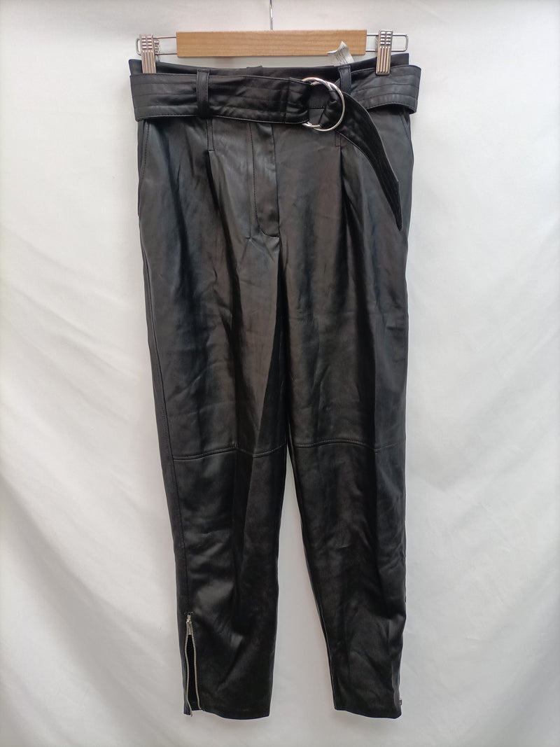 Bershka Pantalon Negro Polipiel T 36 Hibuy Market
