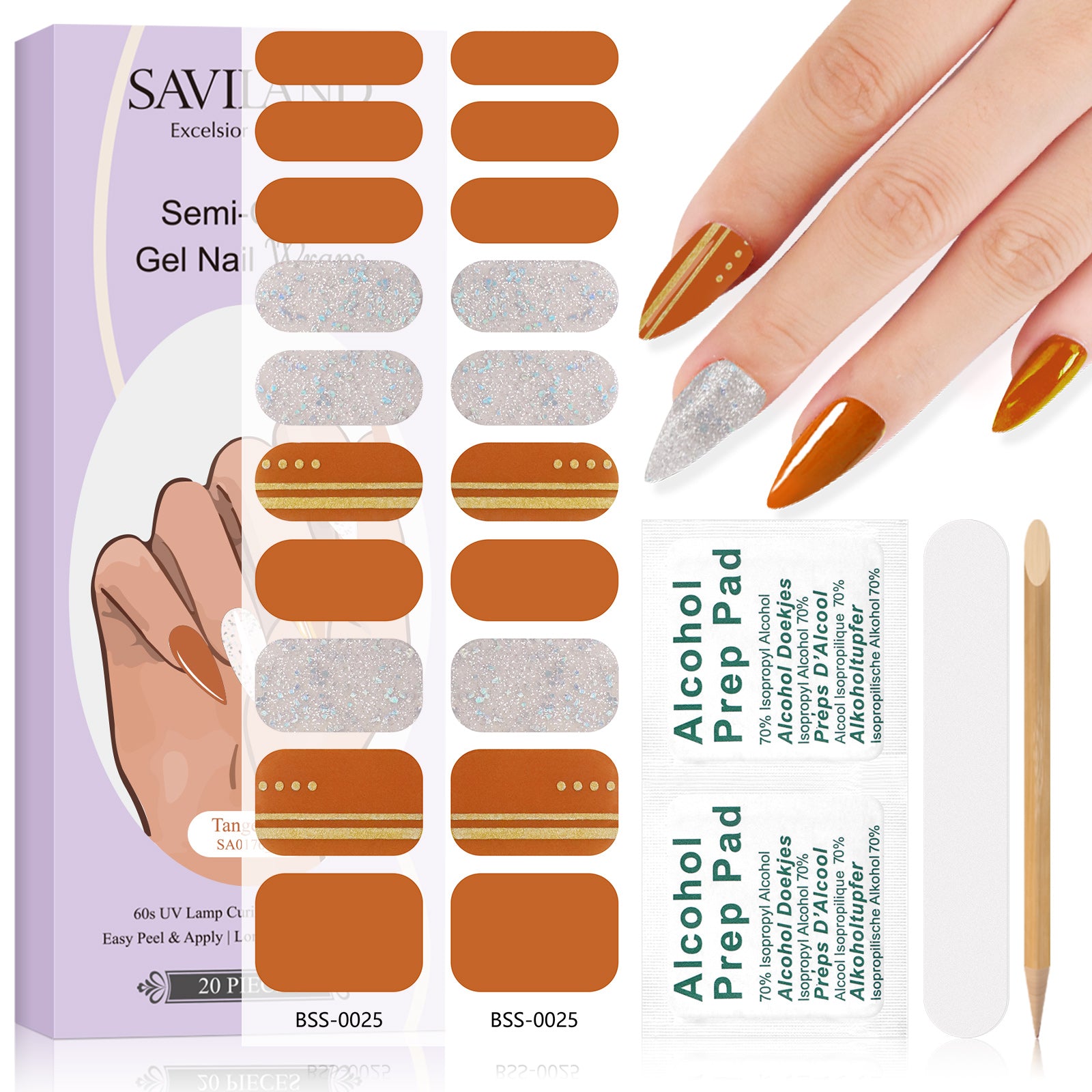 Semi Cured Gel Nail Strips Saviland