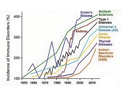 correlation between autoimmune disease and not earthing