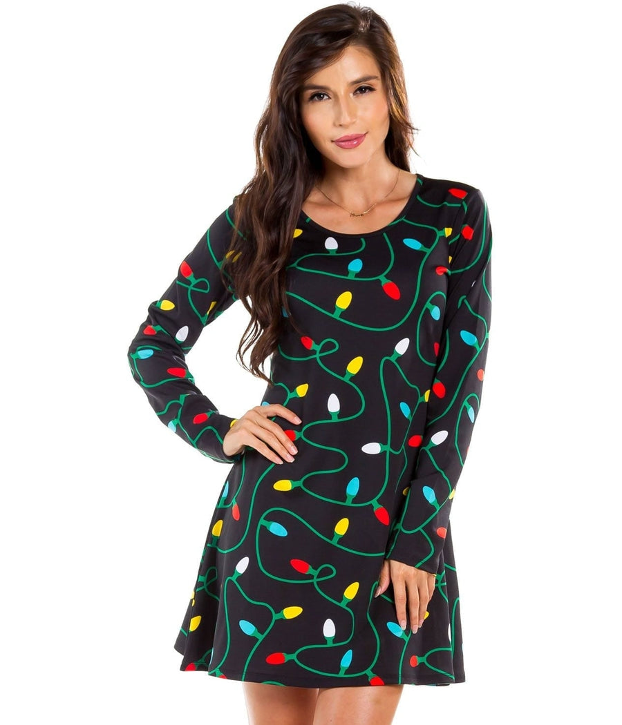 Twinkle Lights Women S Christmas Sweater Dress Tipsy Elves