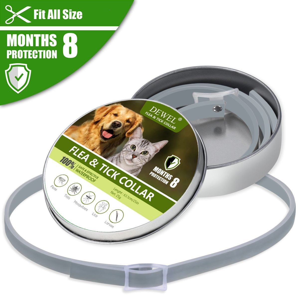 Collier Anti Puces Chien Et Chat Aux Huiles Essentielles Duree 8 Mois Hisopet