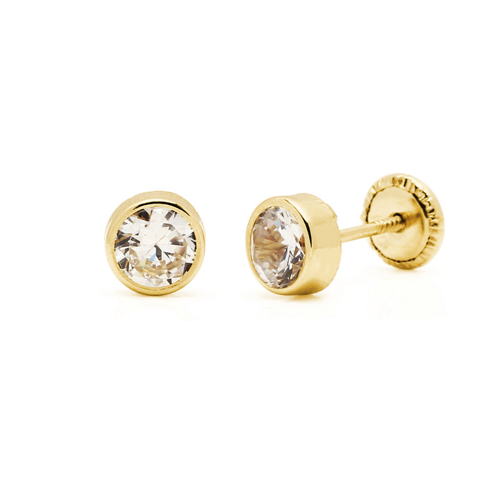 Pendientes Para Bebes Recien Nacidos De Oro Y Oro Blanco Customima