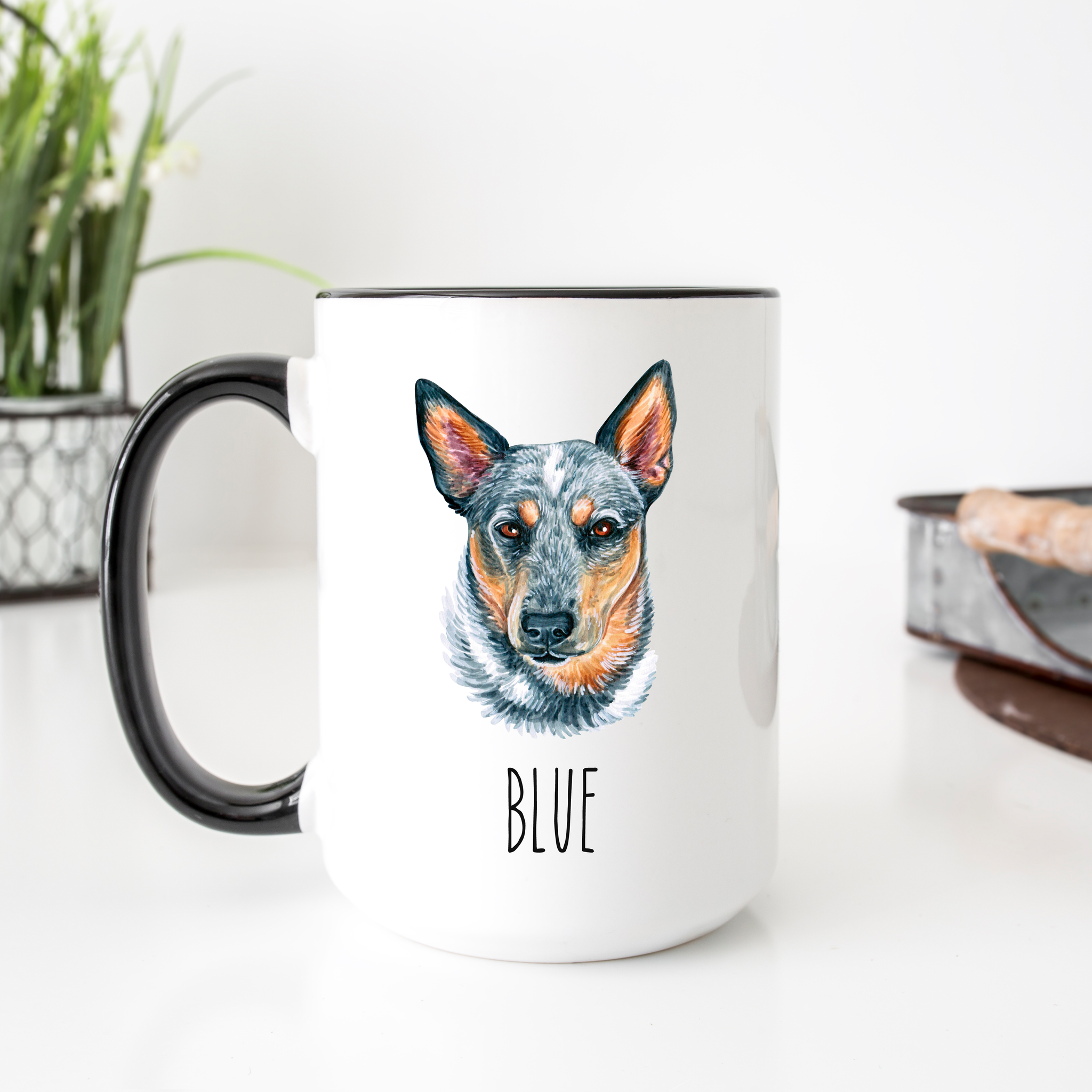 Australian Cattle Dog Personalized Coffee Mug Pine And Pineapple