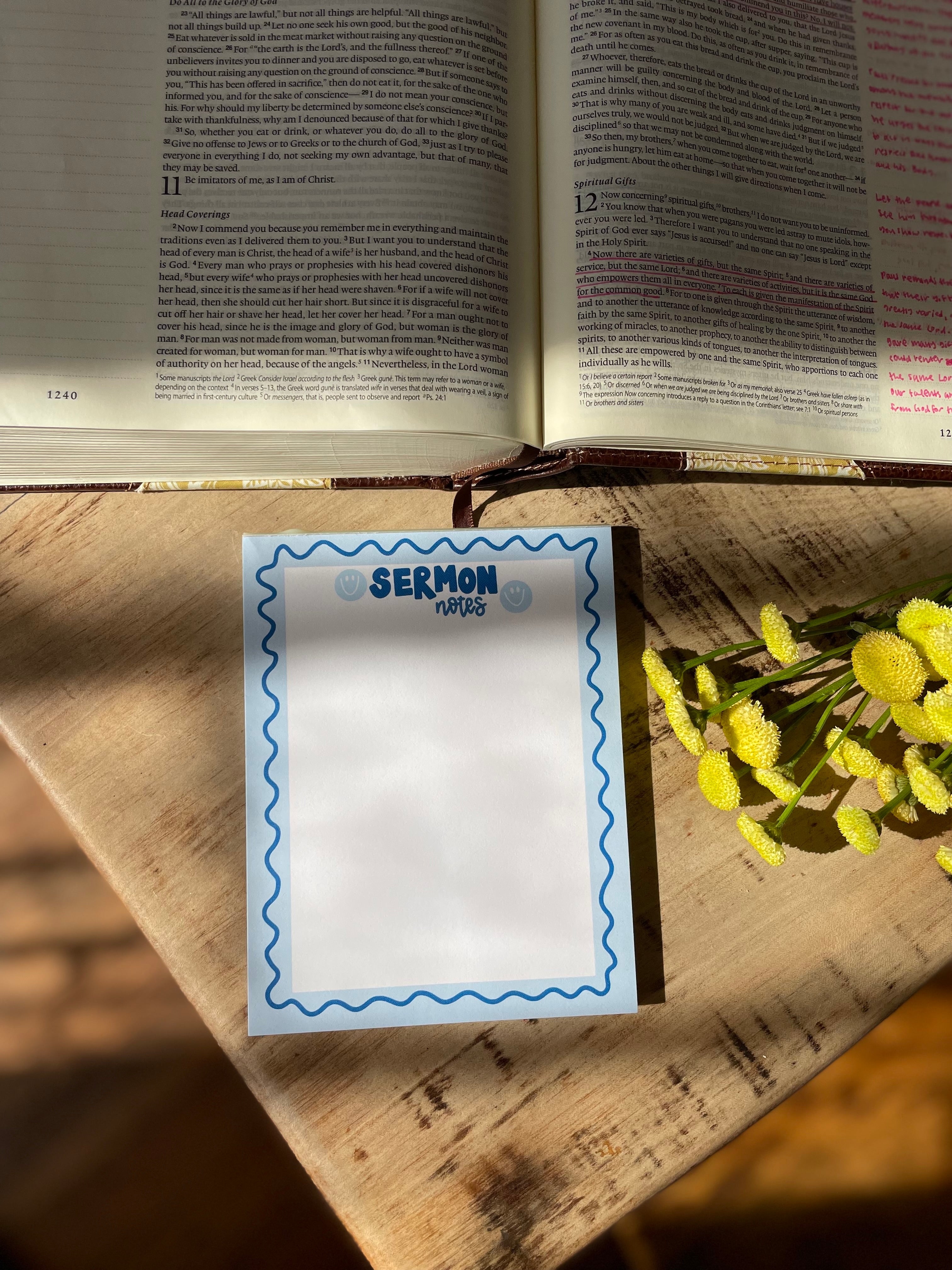 Sermon Notes Notepad Tm S Designs