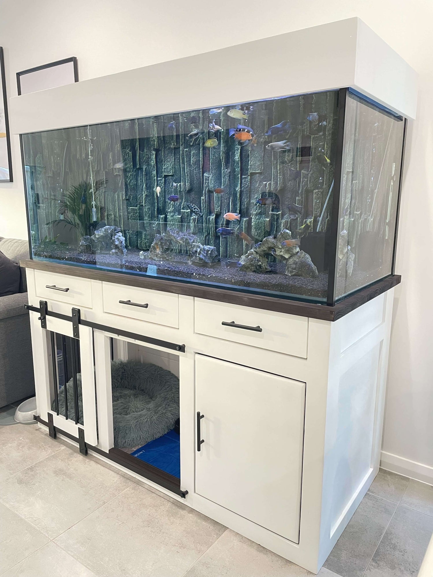 Custom Fish Tank Stand Dog Kennel