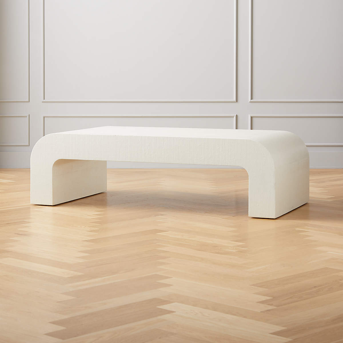 Horseshoe Ivory Lacquered Linen Coffee Table Decolistic