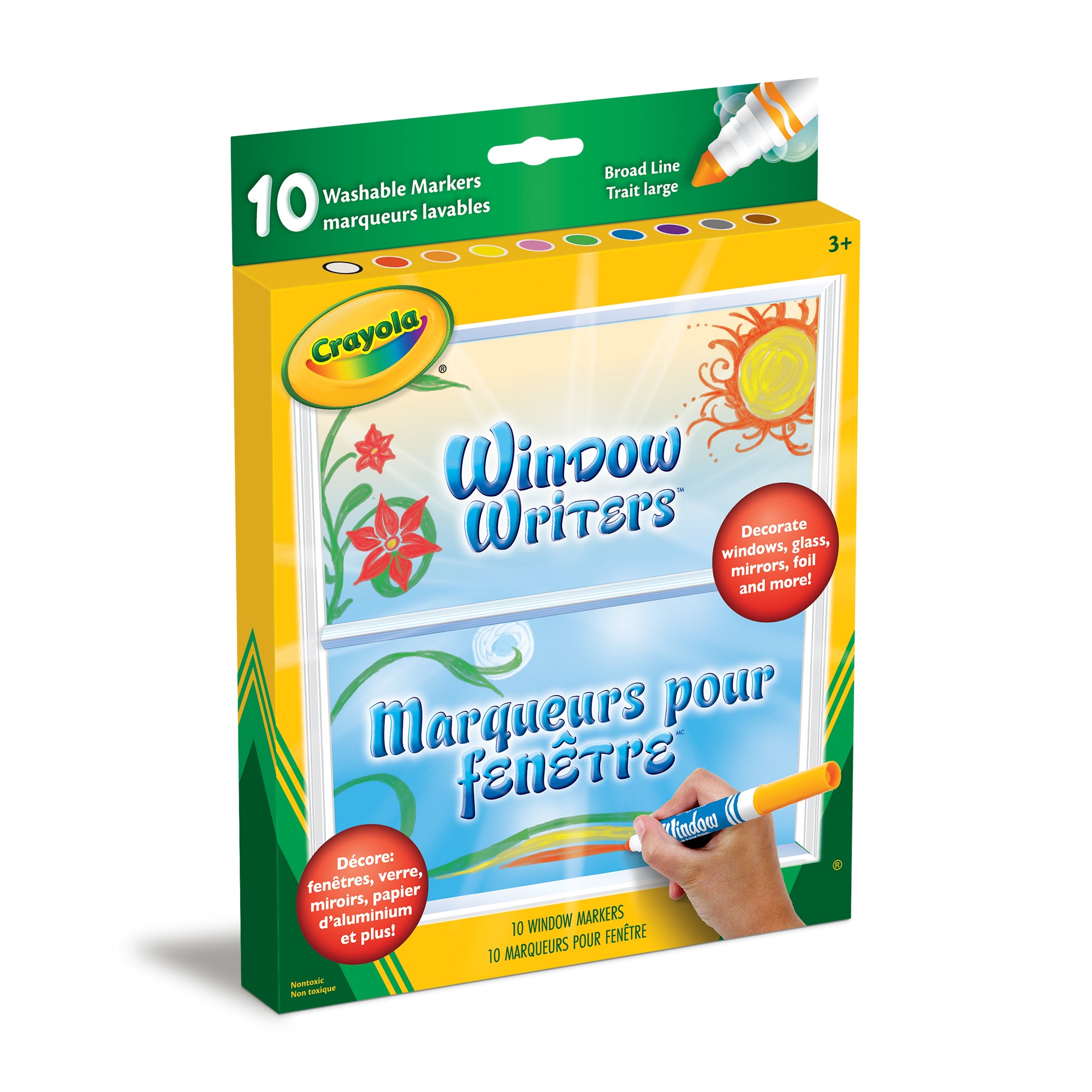 Crayola Washable Window Writers Markers, 10 Count