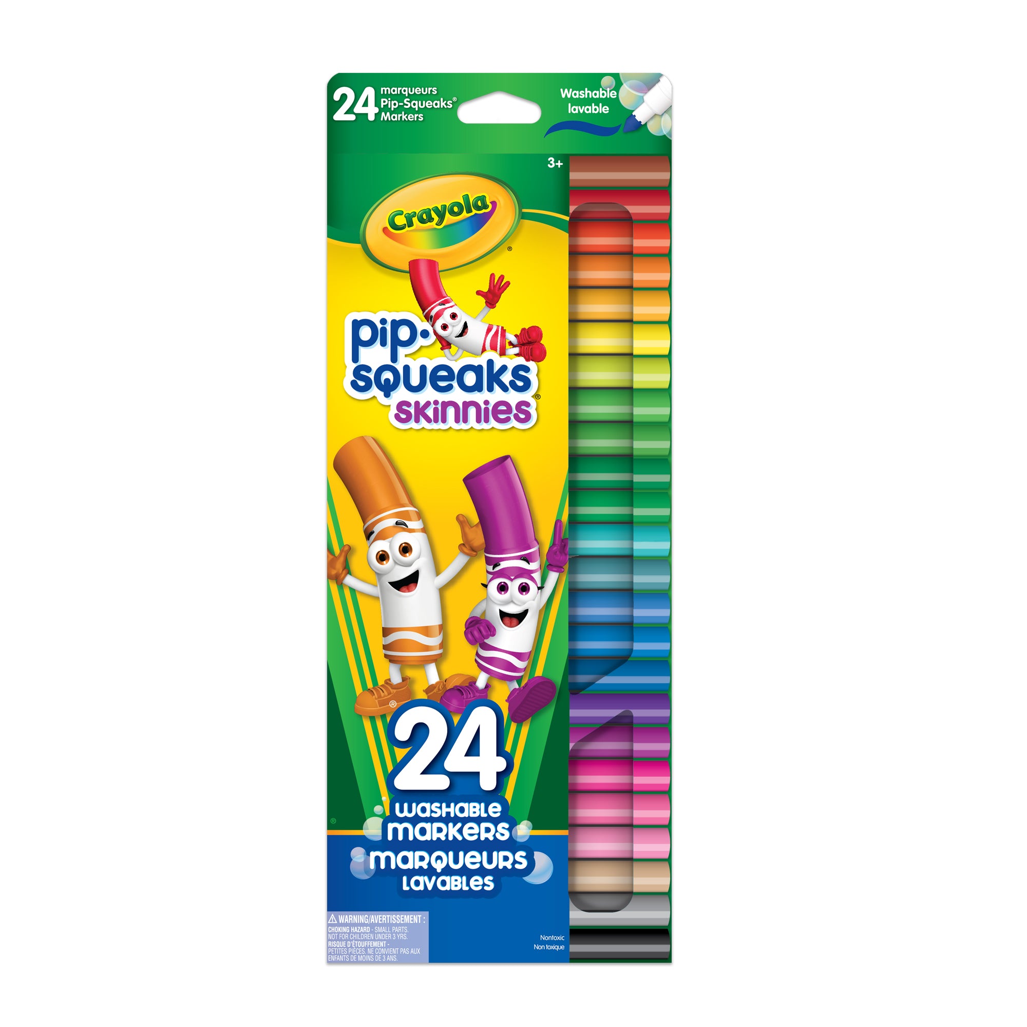 Crayola Pip-Squeaks Skinnies Washable Markers, 24 Count