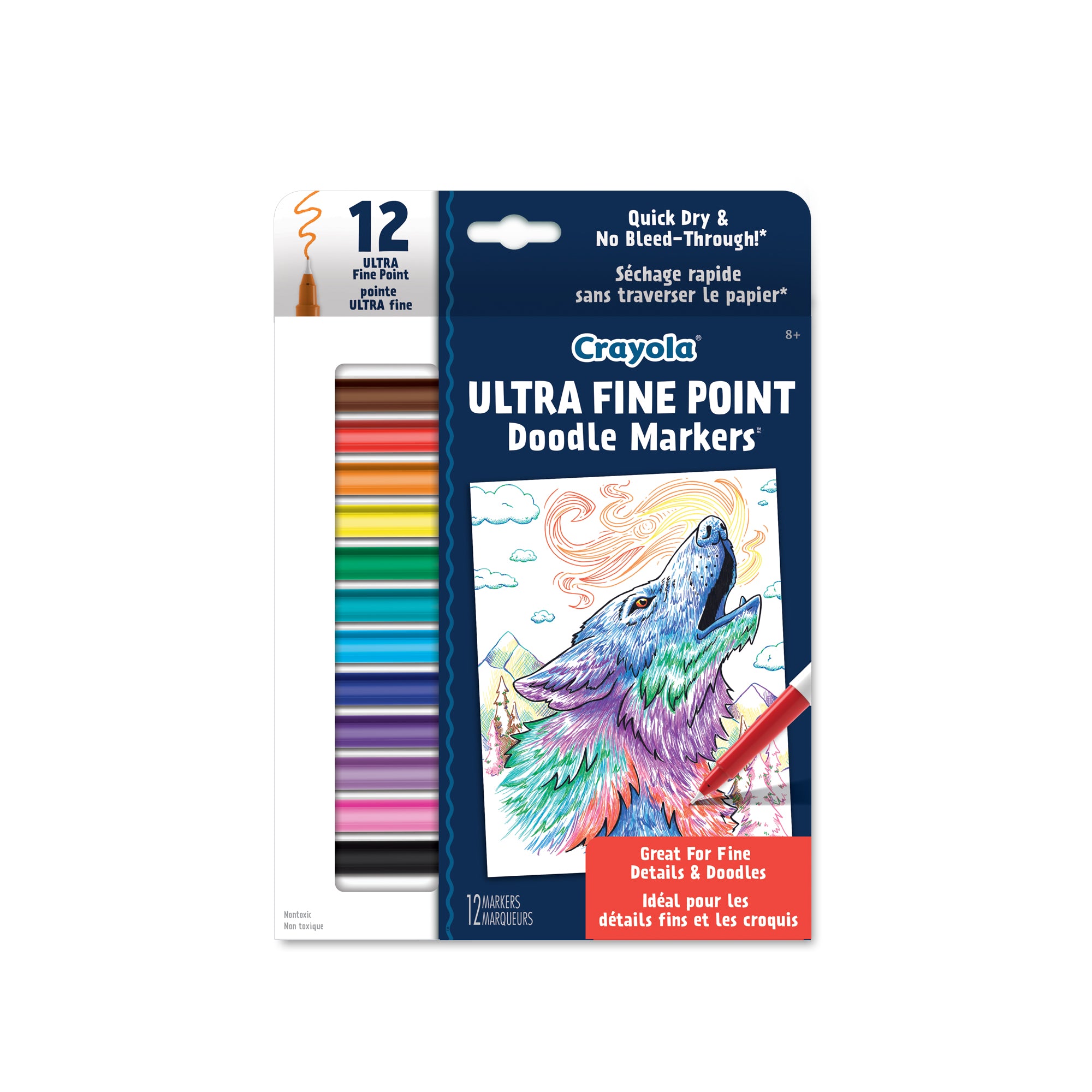 Crayola Ultra Fine Point Doodle Markers, 12 Count