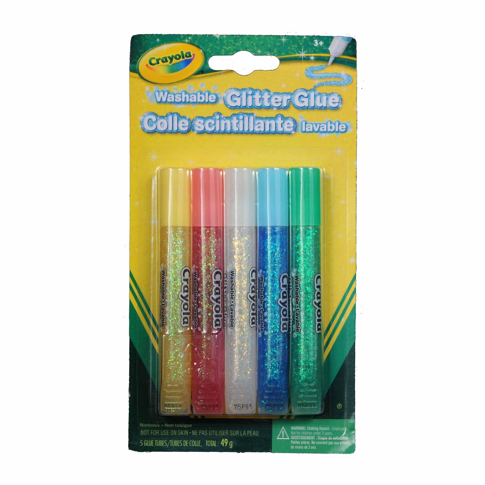 Crayola Washable Glitter Glue, 5 Count
