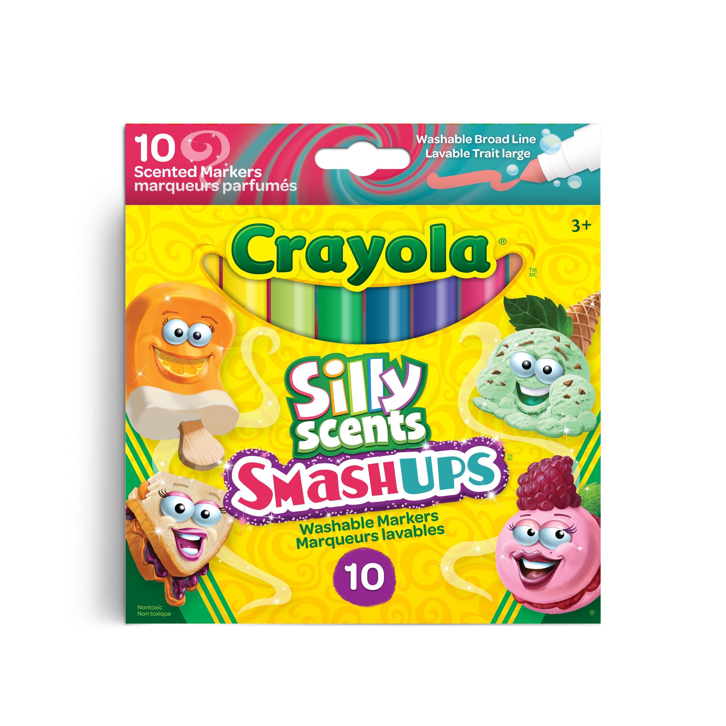 Crayola Silly Scents Smash-Ups Broad Line Markers, 10 Count