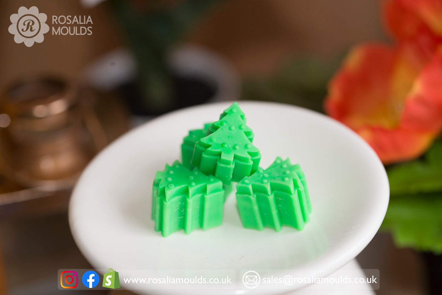 Christmas Trees 10 Cavity Wax Melt Mould Rosalia Moulds