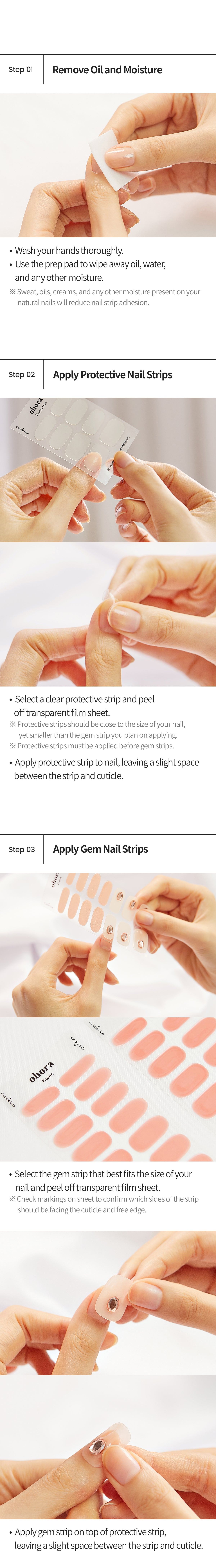 Applying Semi Cured Gel Nail Strips With Nail Gems Ohora How To Blog