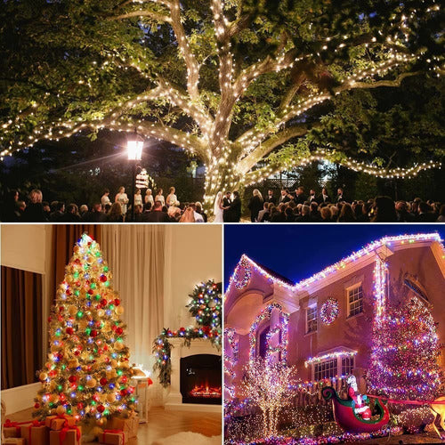 Guirnalda De Luces Navidad 20m 200led 11 Modos Color Cambian Abonitos Mx