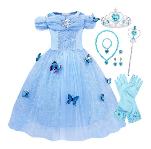 Disfraz Vestido Cenicienta Nina Cosply Incluye Accesorios Abonitos Mx