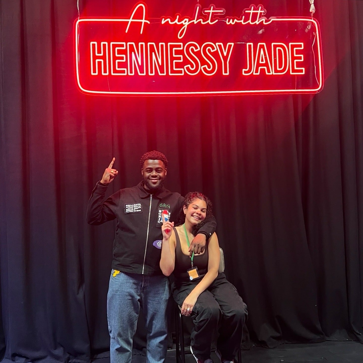Custom neon backdrop for A Night With Hennassy Jade show