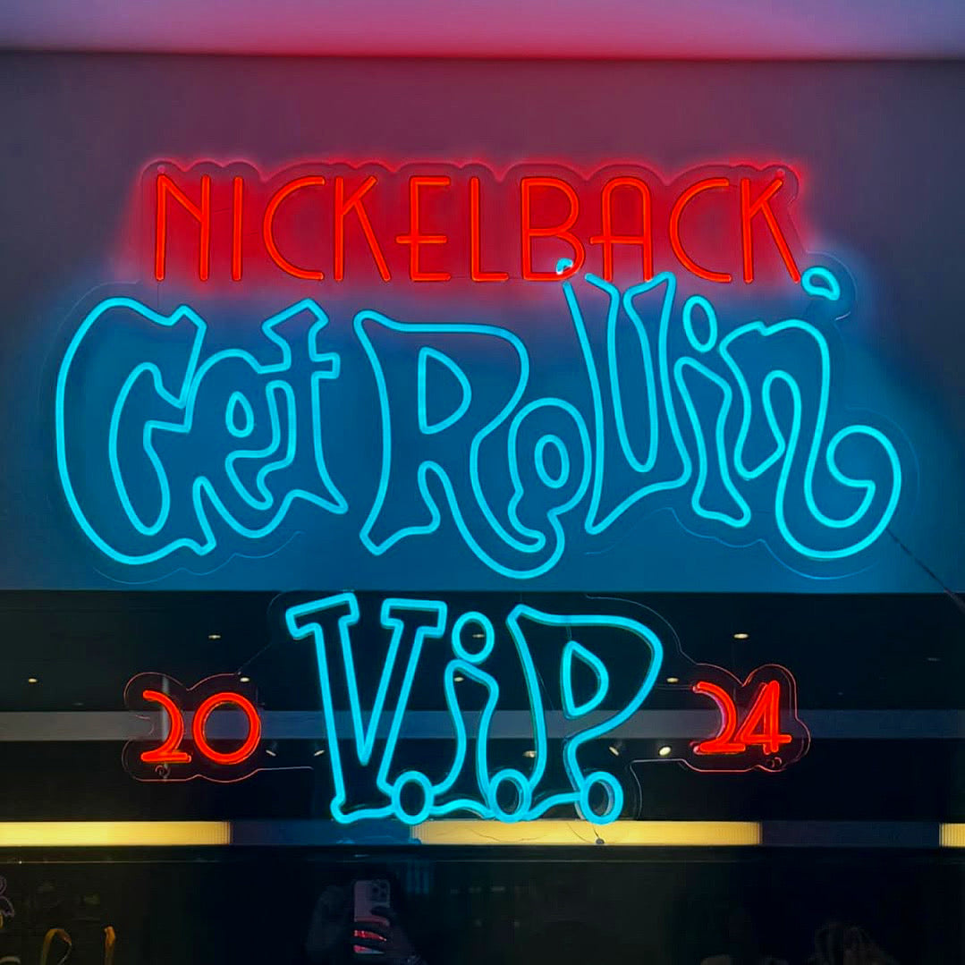 Custom neon sign for Nickelback’s VIP tour lounge