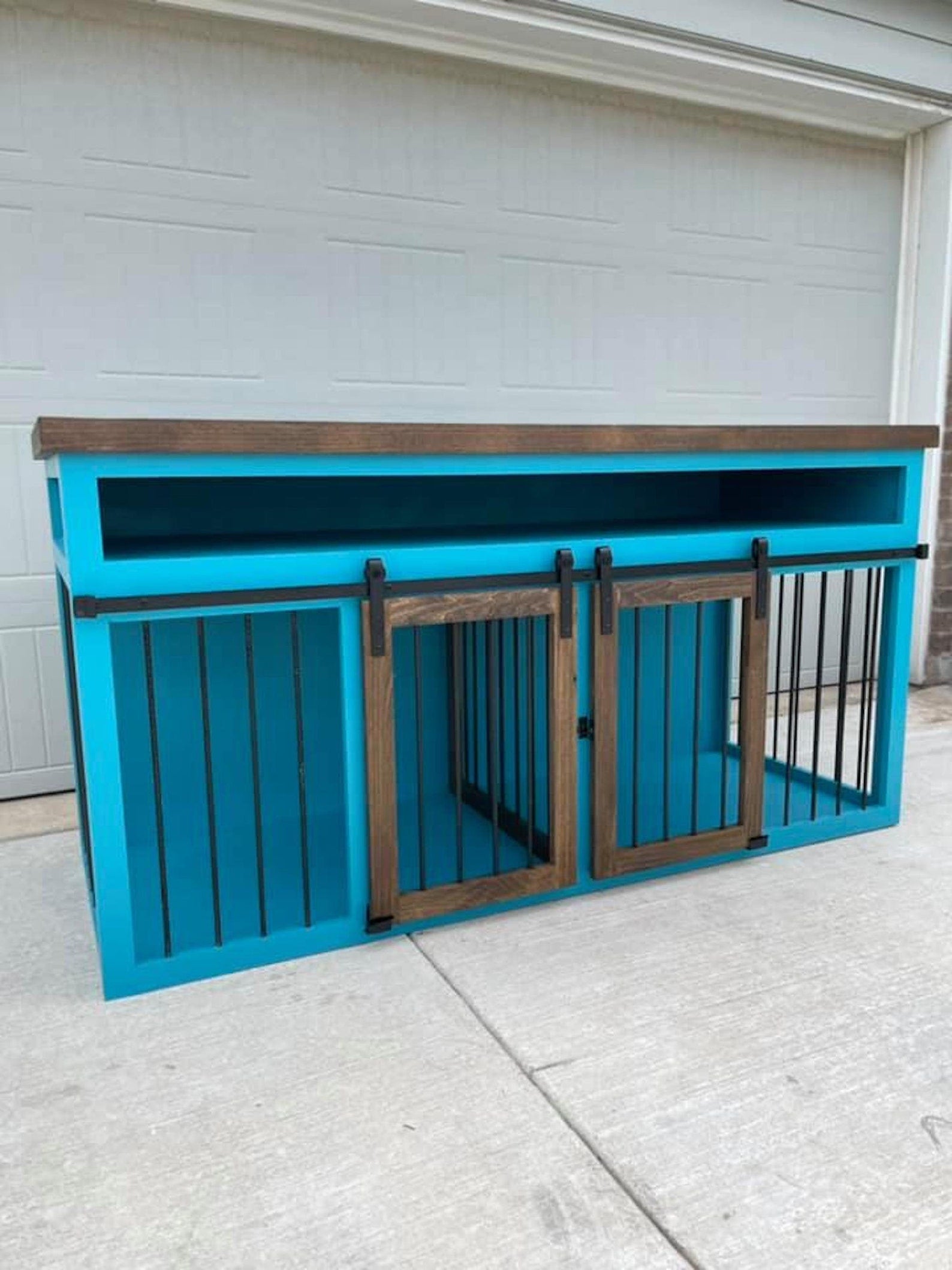 Double Dog Crate Furniture Dog Kennel Furniture Wooden Double Dog Cr Meowoofstore
