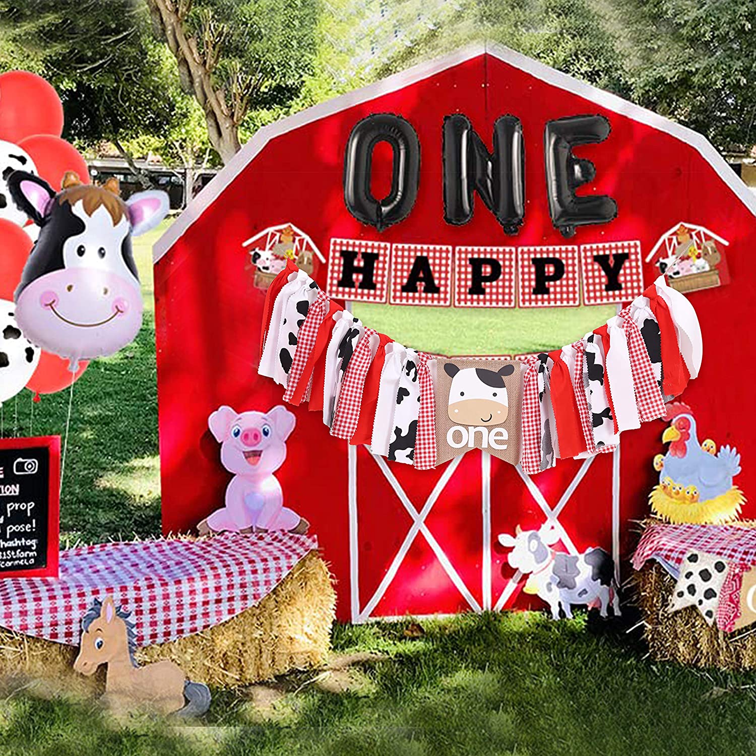 Premium Old Macdonald S Farm Birthday Cake Smash Highchair Banner