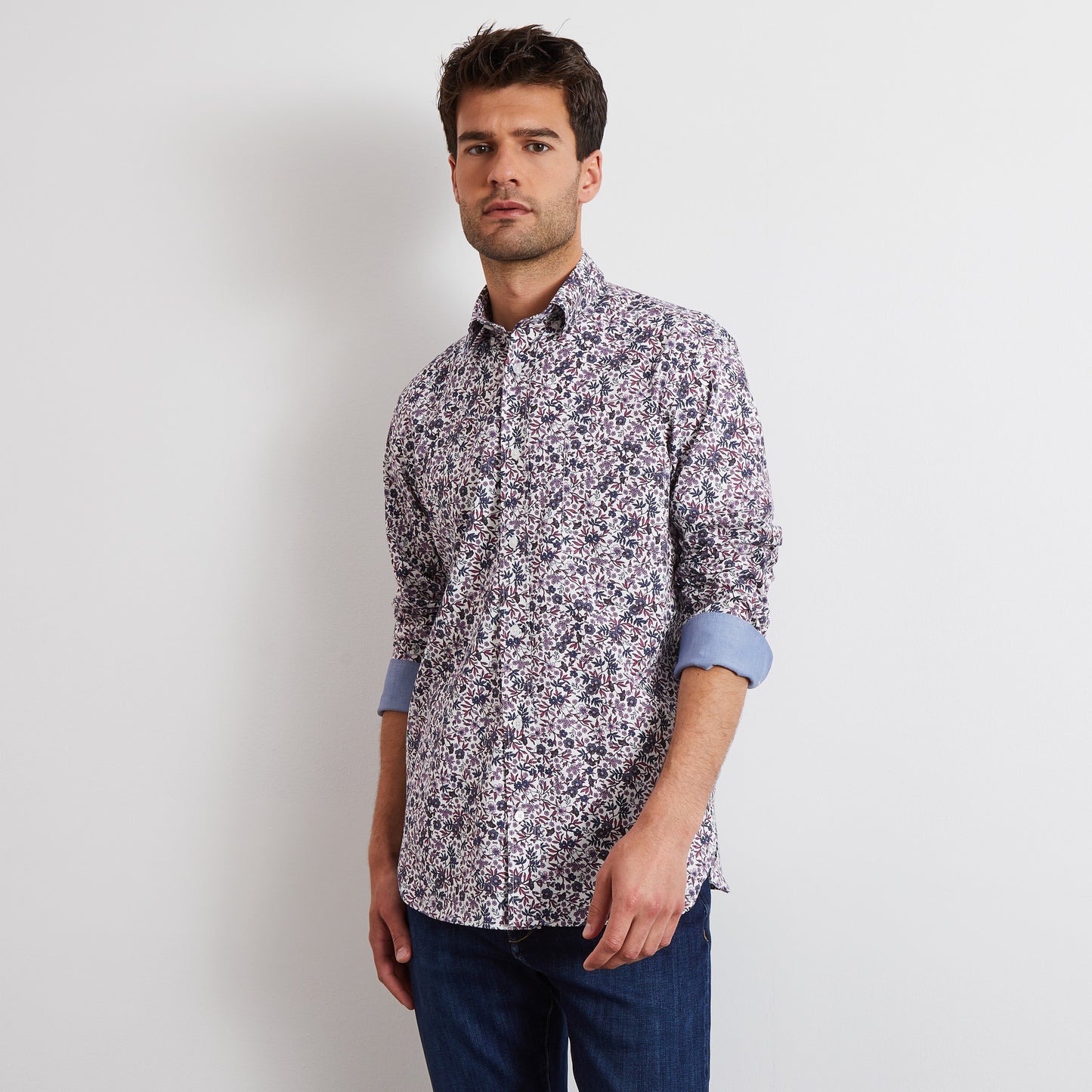 Chemise Rose A Motif Fleuri Eden Park