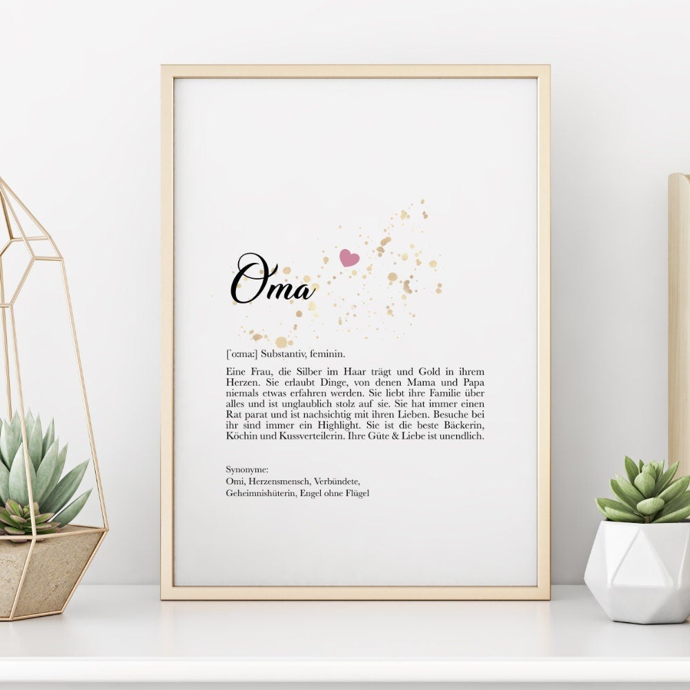 Poster Opa Mit Definition Personliche Geschenkidee Manufaktur Liebevoll