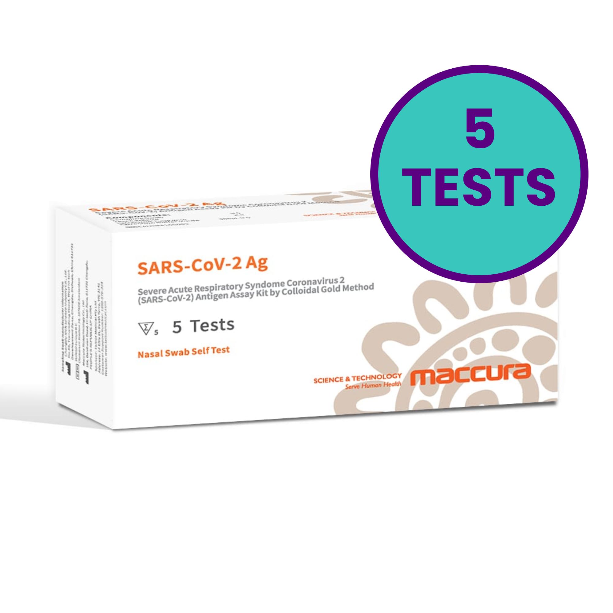 Maccura 5 Pack Covid 19 Rapid Antigen Test Nasal Sars Cov 2 Omicron Ba Rapid Proof