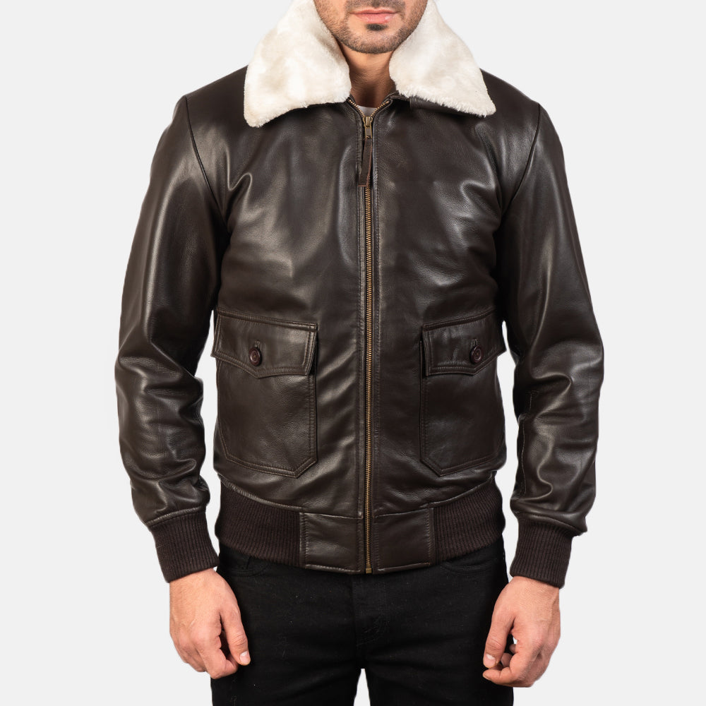 Hi Protect Airing Brown Leather Flying Bomber Jacket Hi Protect Industries