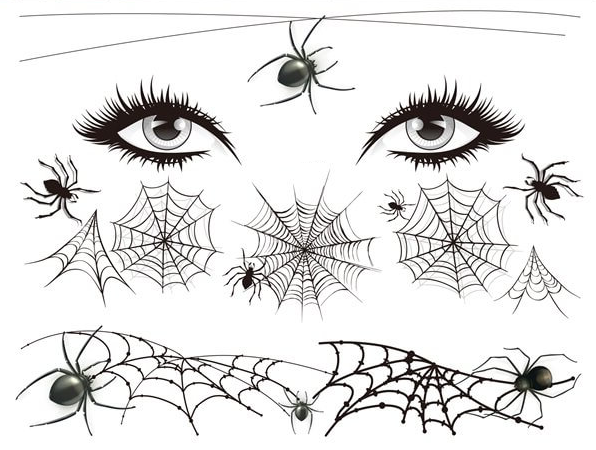 Maschera Per Il Viso Da Ragno Ragnatela Di Halloween Tattoo For A Week