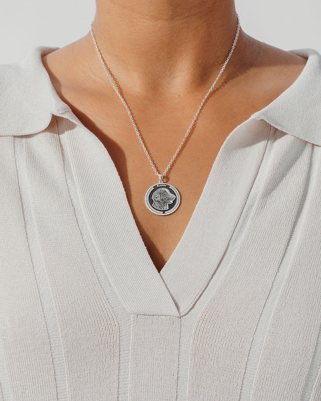 Medallion Necklace Personalised Pet Memorial Jewellery Silver Essence Jewellery