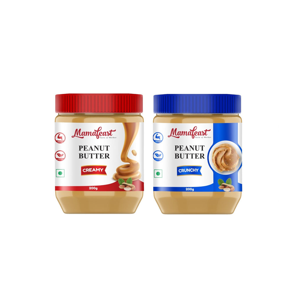Mamafeast Peanut Butter Crunchy 200g Creamy 200g Vegan No Added