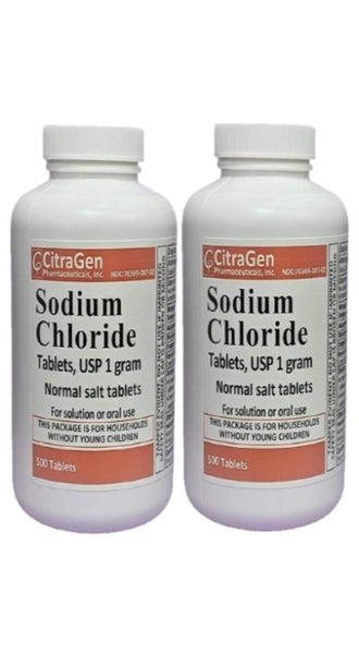 Sodium Chloride Tablets 1 Gm Usp Normal Salt Tablets 2x500 Tablets Citragen Otc Spin