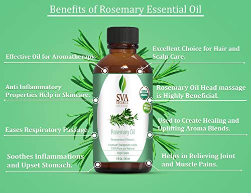 Sva Organics Rosemary Essential Oil Organic Usda 1 Ounce Pure And Natu Ninelife Europe