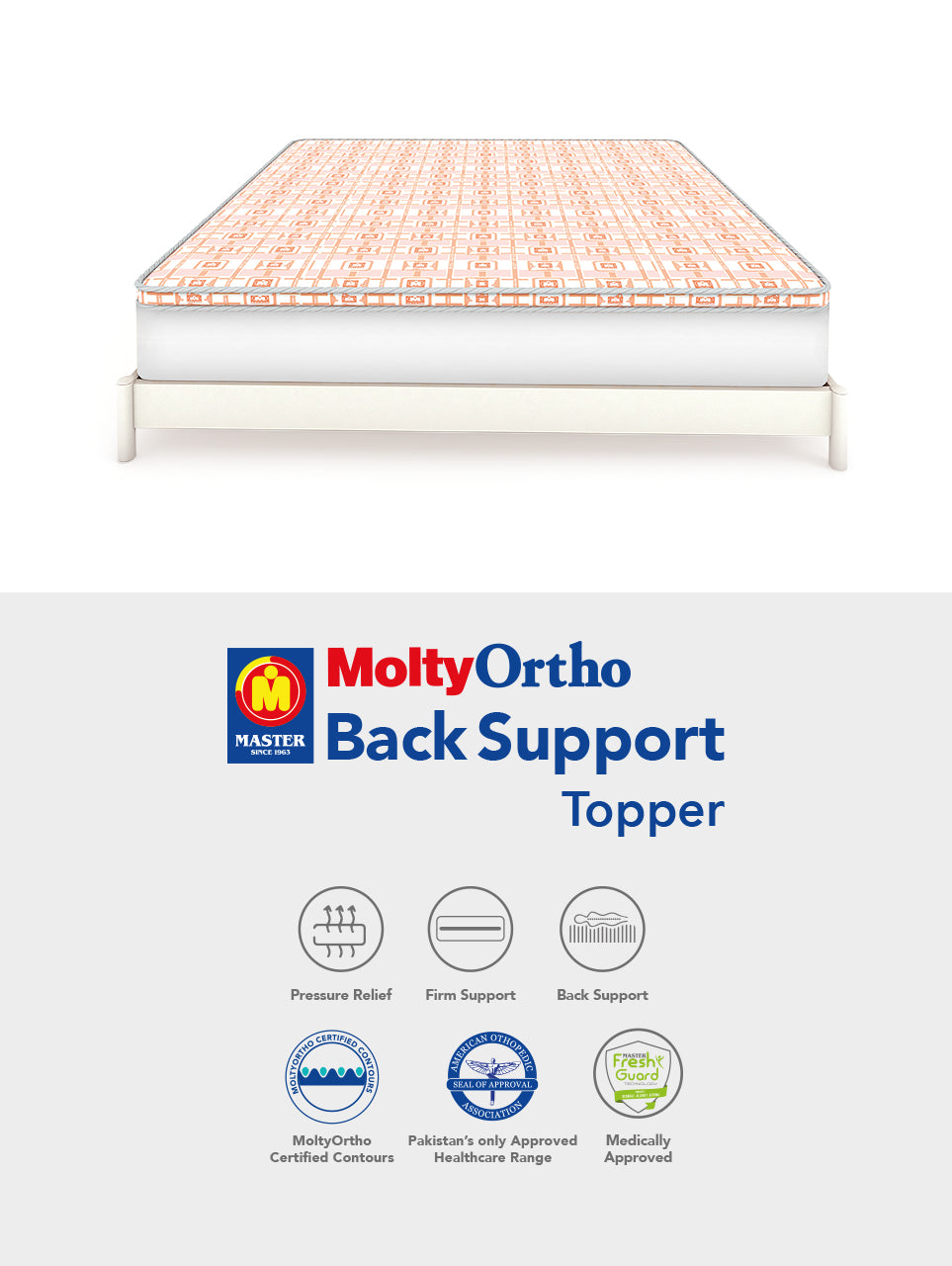 Moltyortho Back Support Topper Master Moltyfoam