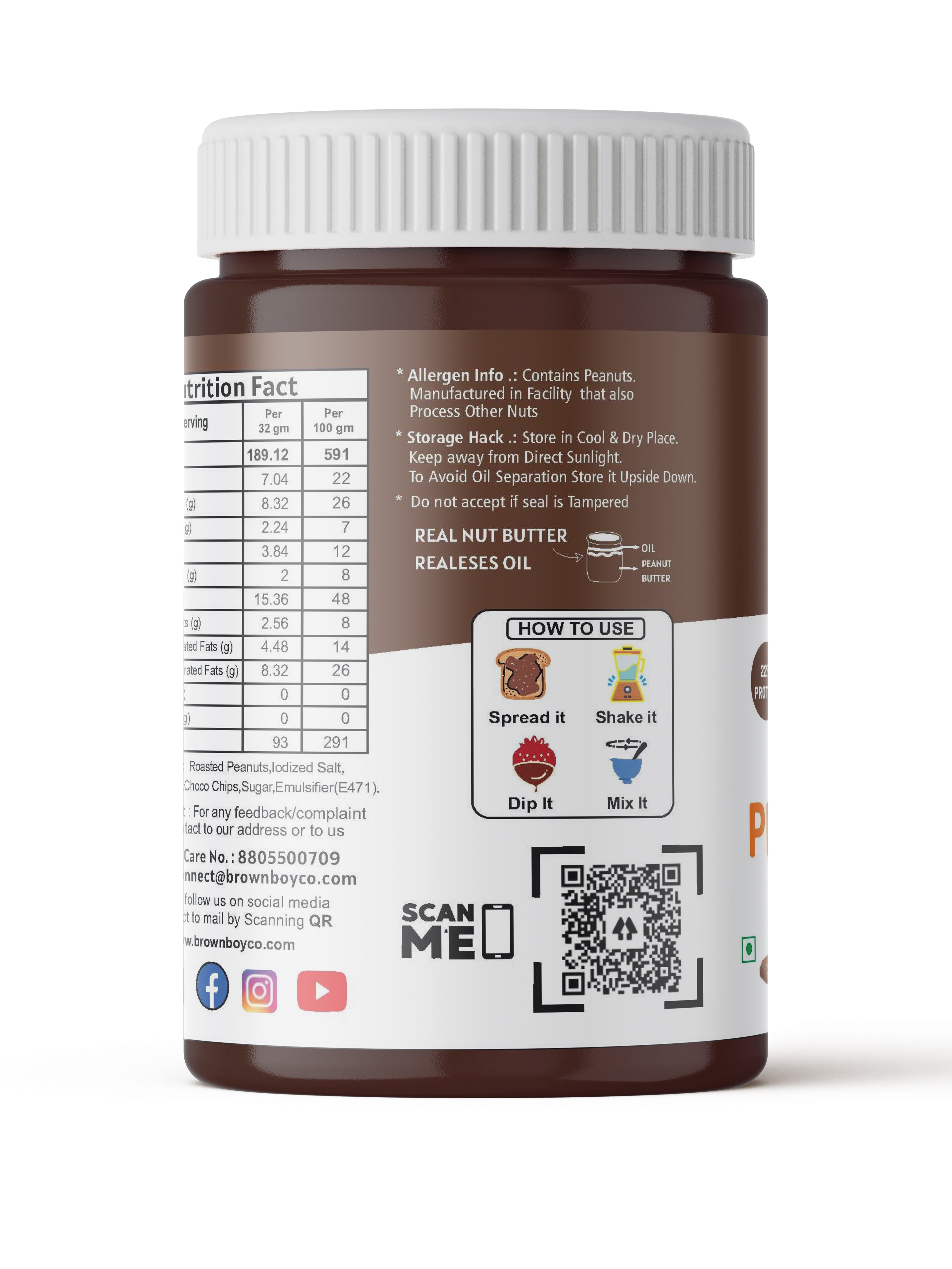 Brown Boy Co Chocolate Peanut Butter Creamy 500 G Brownboyco