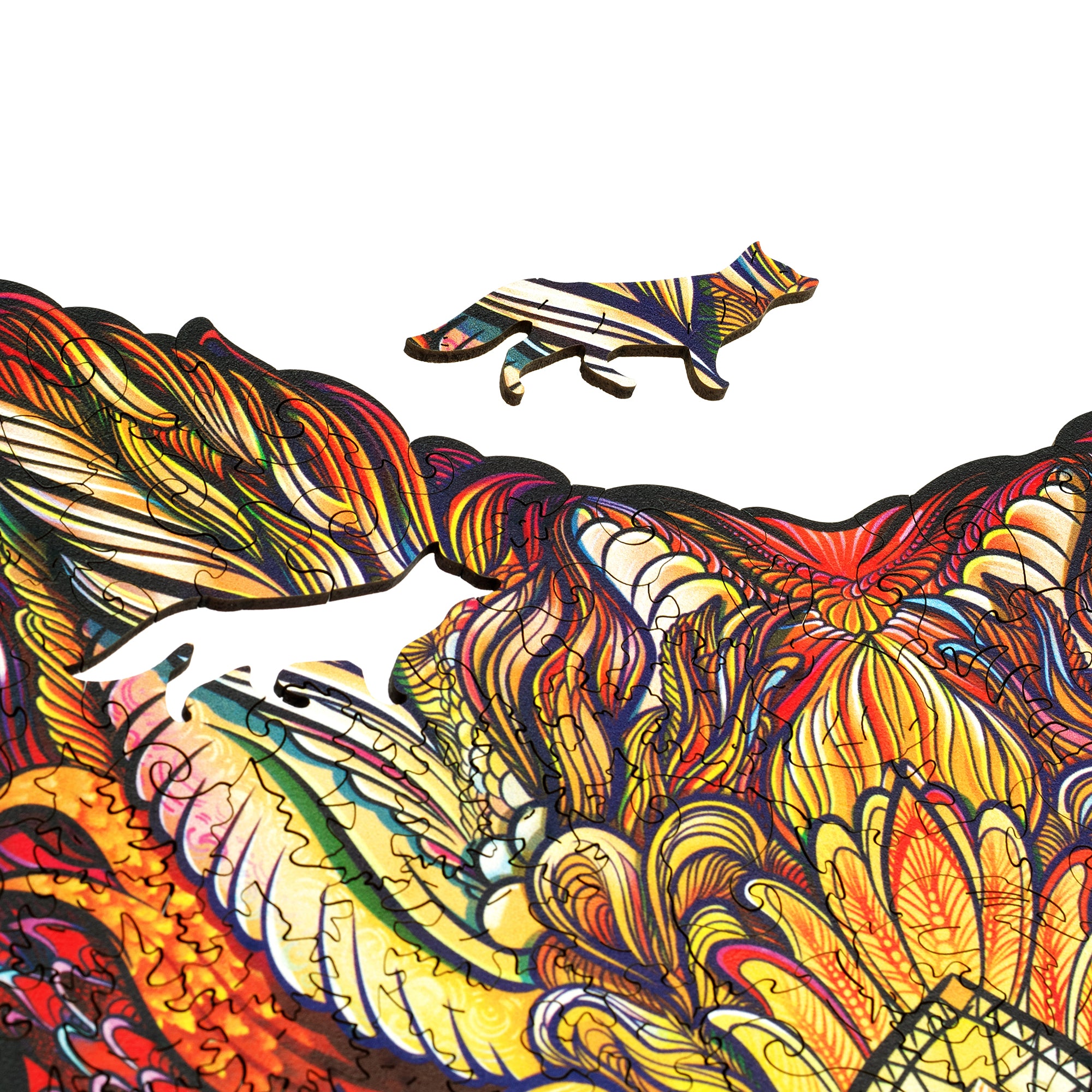 Unidragon Houten Puzzel Dier Vurige Vos King Size 27 X 40 Cm Gizzys Com