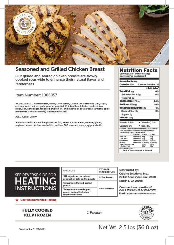 Grilled Chicken Breast Sous Vide Cuisine Solutions