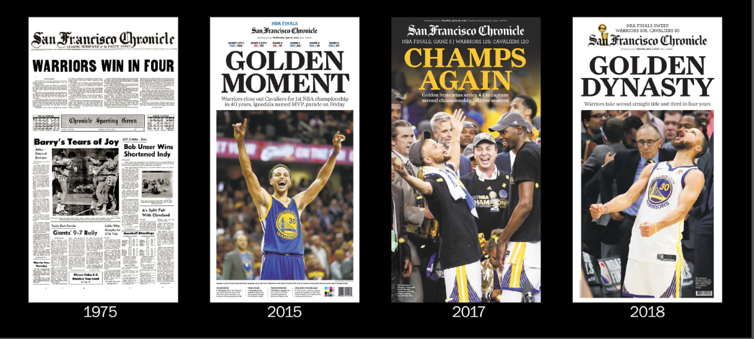 Warriors 1975 2015 2017 2018 Championship Wins San Francisco Chronicle Online Store