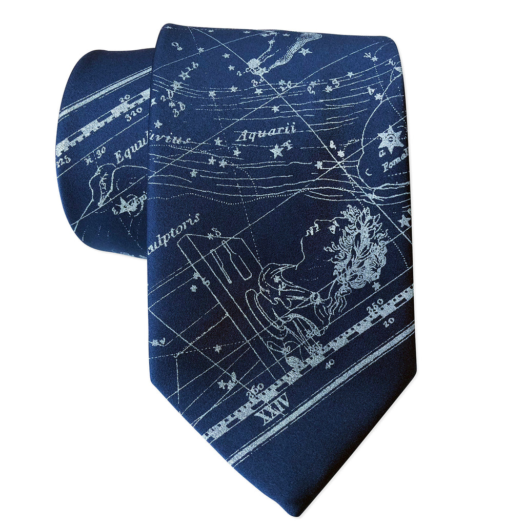 Aquarius Necktie Zodiac Constellation Print Tie