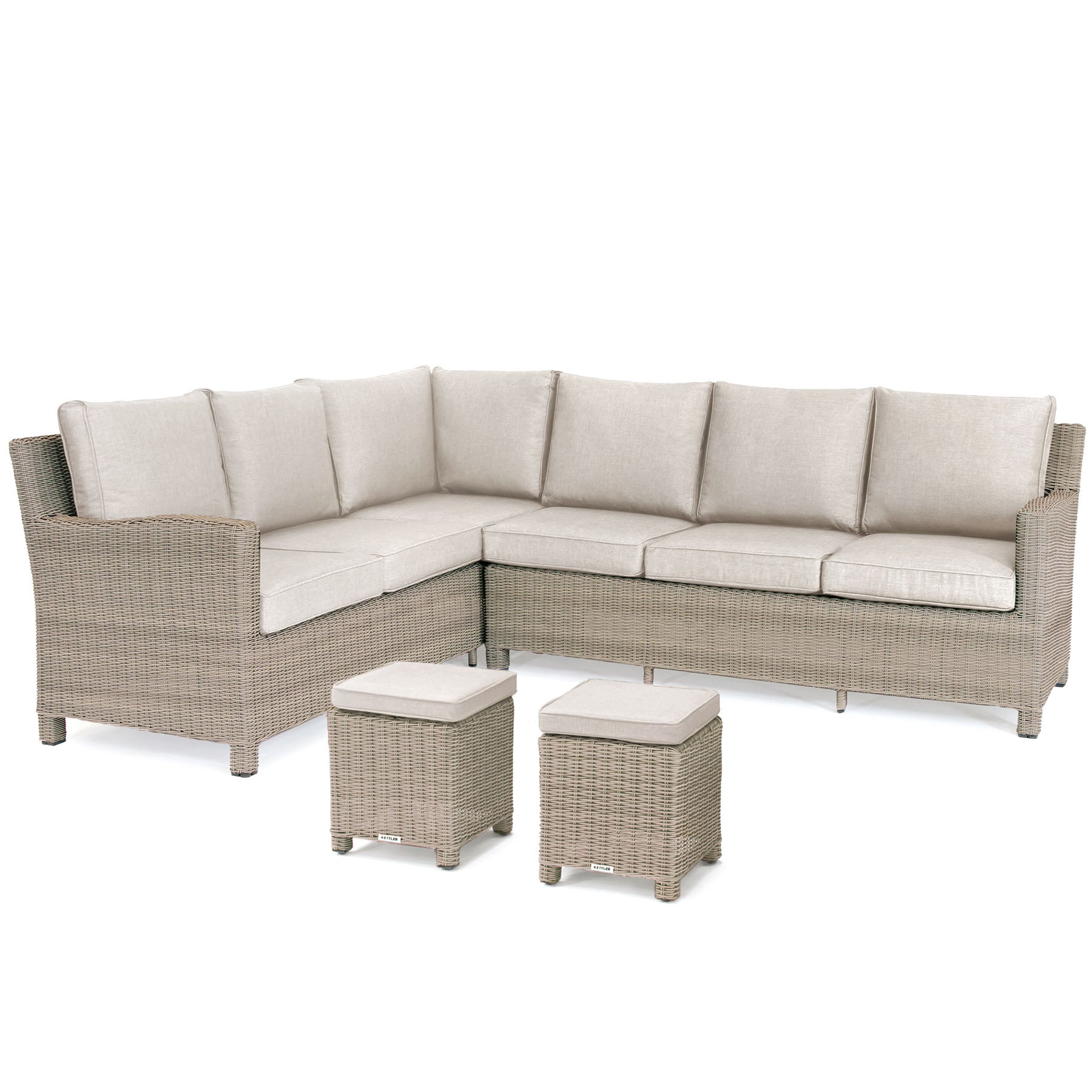 Kettler Palma Corner Right Hand Oyster Wicker Outdoor Sofa Set Garden Trends
