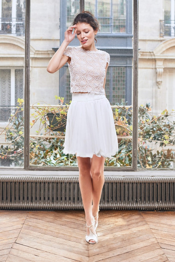 Robes Blanches Mariage Civil Sur Mesure Fabrication Francaise Paris