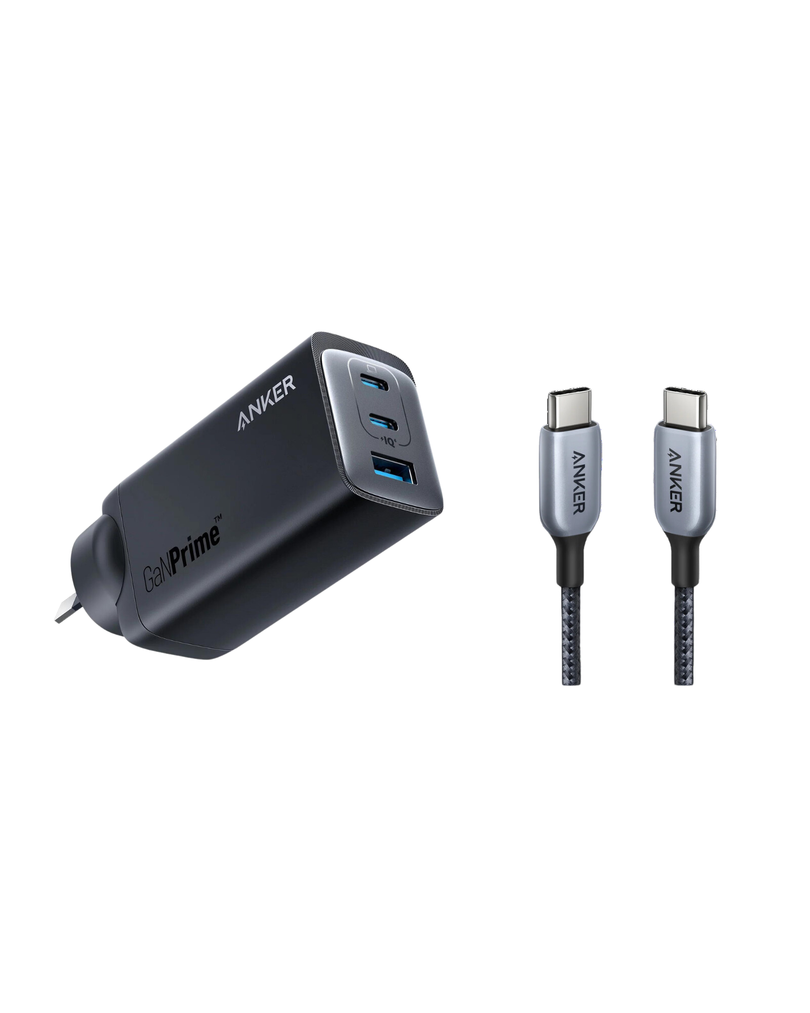 Anker 737 Charger (GaNPrime 120W) and Anker 765 USB-C to USB-C Cable (182 cm,140W)