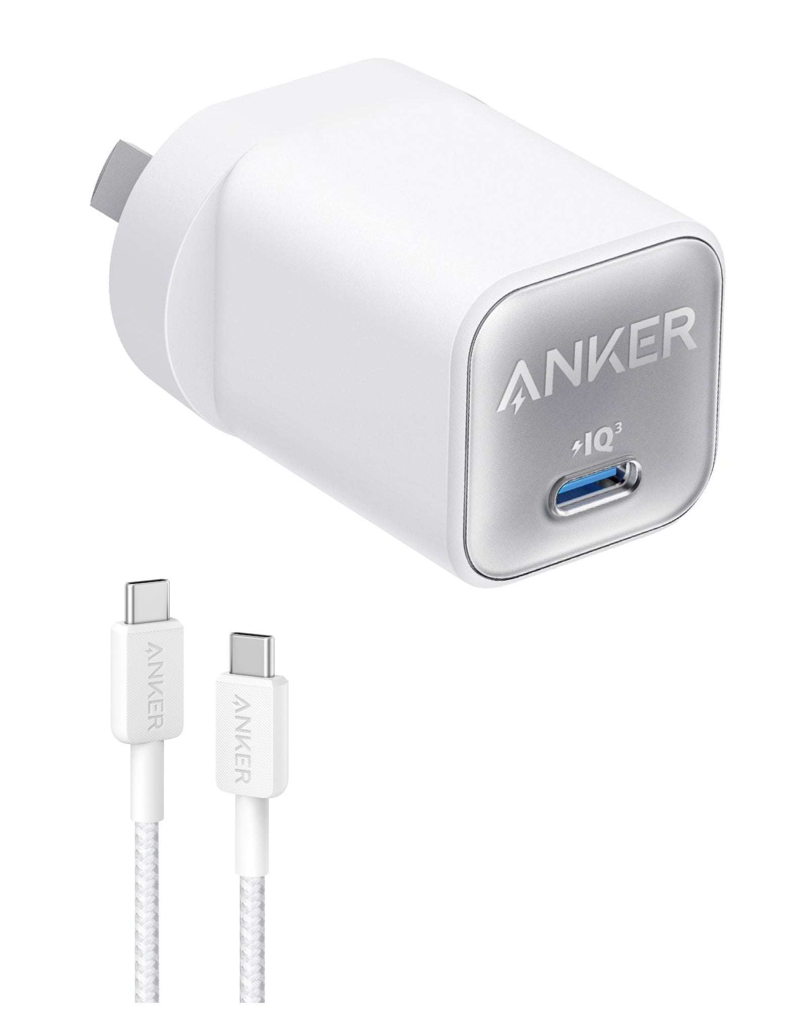 Anker 511 Charger (Nano 3, 30W) and Anker 322 USB-C to USB-C Cable