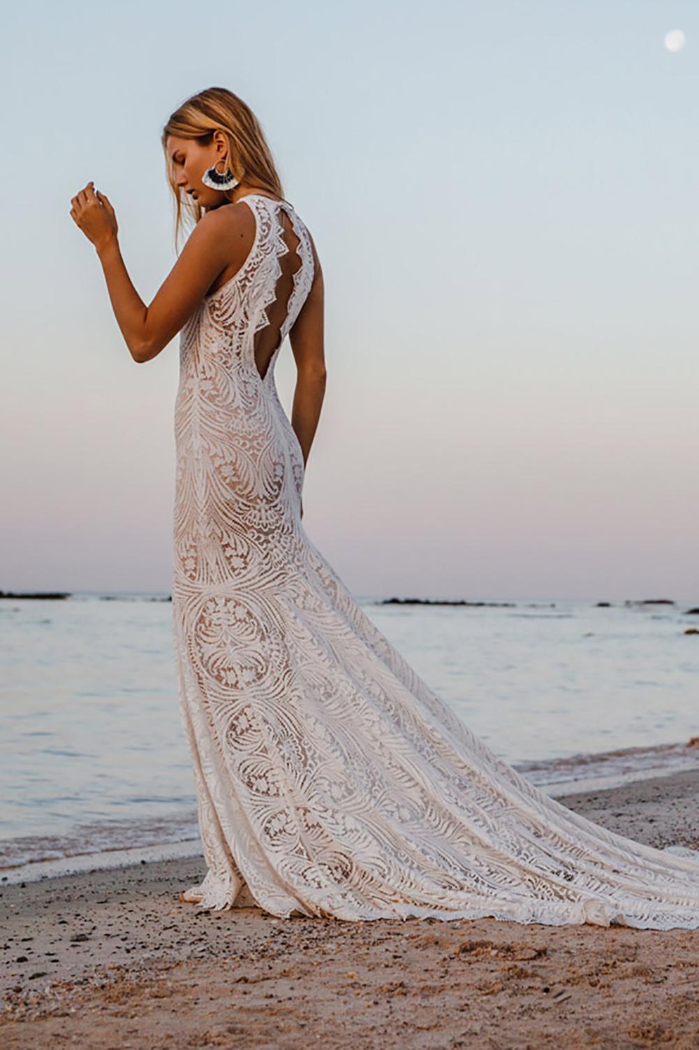 Vestido De Novia Boho Chic De Encaje Phoenix Valentina Del Sur