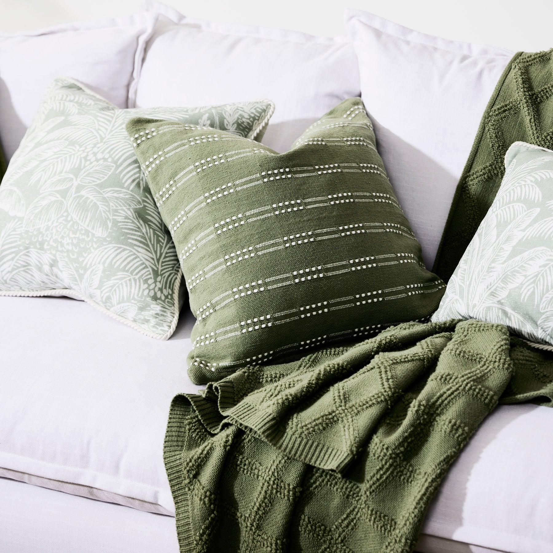 Otway Throw Sage Green Madras Link