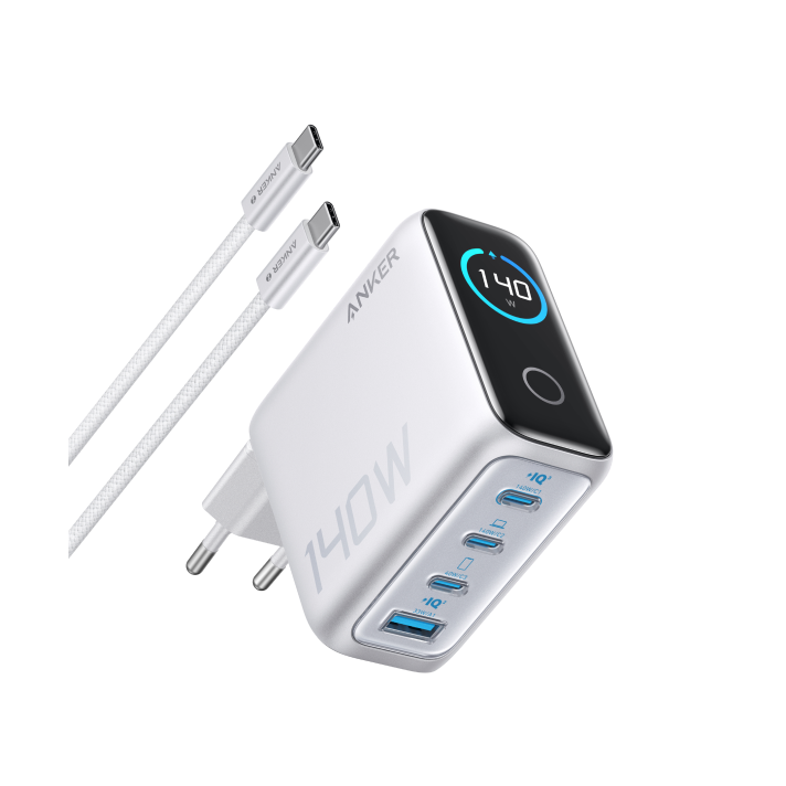 Chargeur Anker Zolo (140 W, 4 ports, PD 3.1) avec câble USB-C
