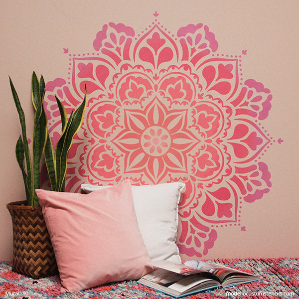 Large Mandala Wall Mural Stencils Painting Diy Mandalas Wall Art Modello Designs